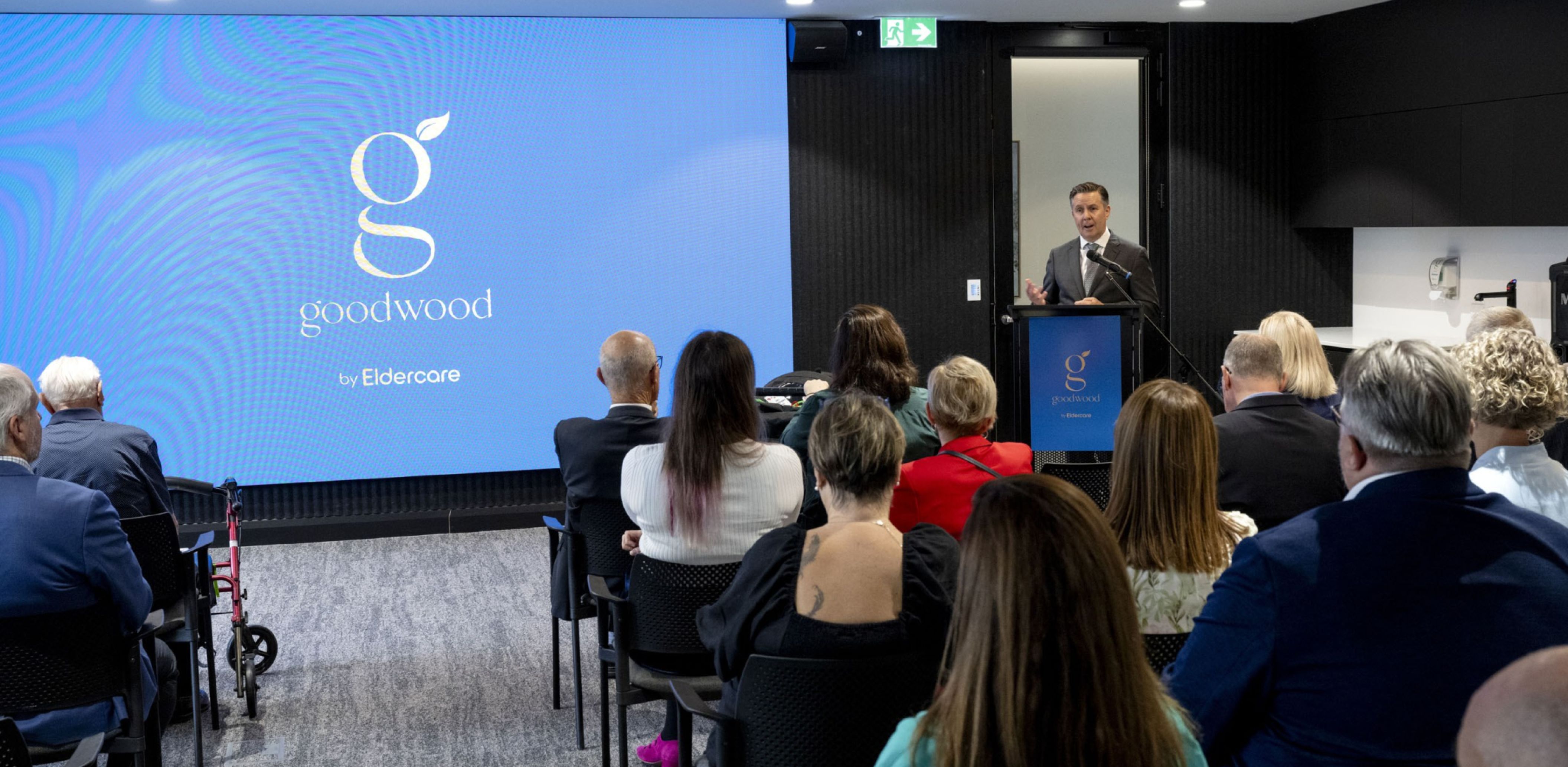 Minister Mark Butler presents to an audience at the opening event of Goodwood