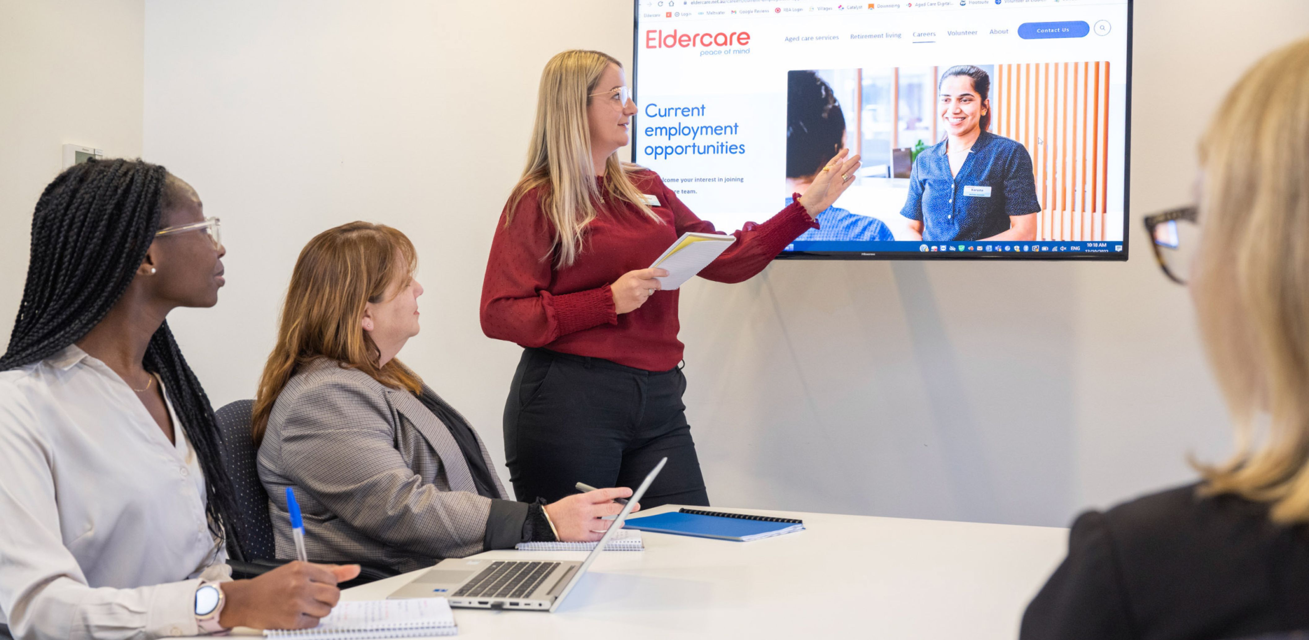 Meeting with Eldercare Human Resources Team members.