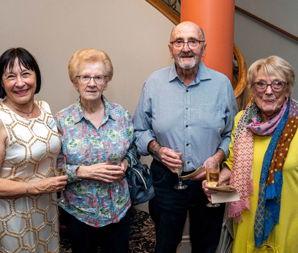 Eldercare Consumer Engagement Coordinator Chris Morris with Pauline and Rob Durant and Pat Nelson.