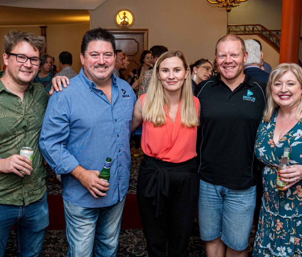 Ben Day, Richie Lanyon, Rikki Manning, Rob Henschke and Anne Tomkinson from Merlin Post Production.