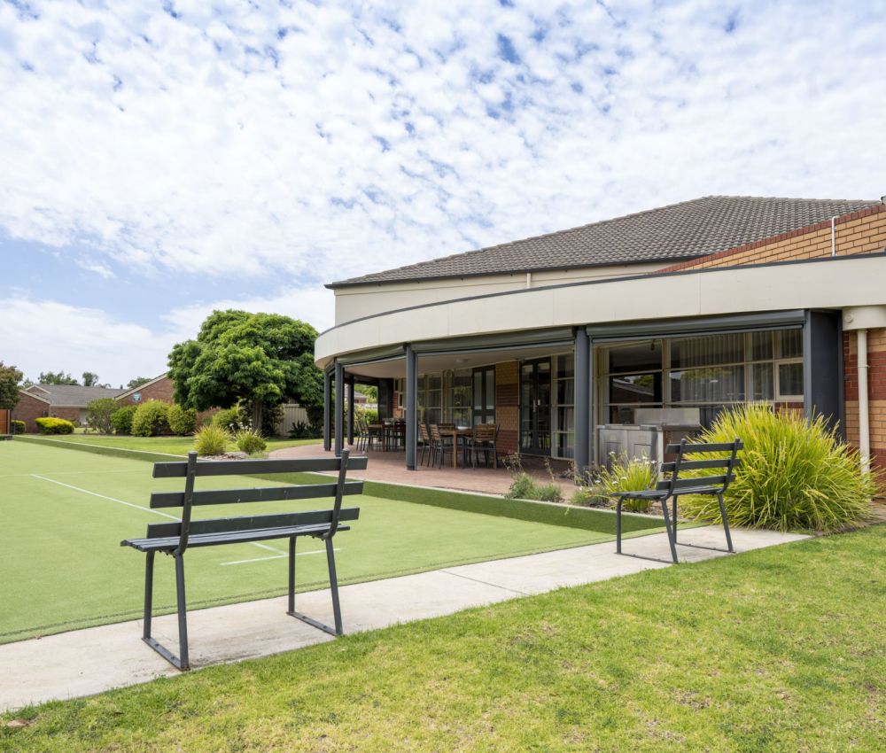 Eldercare Carisfield Retirement Village lawn bowls field.