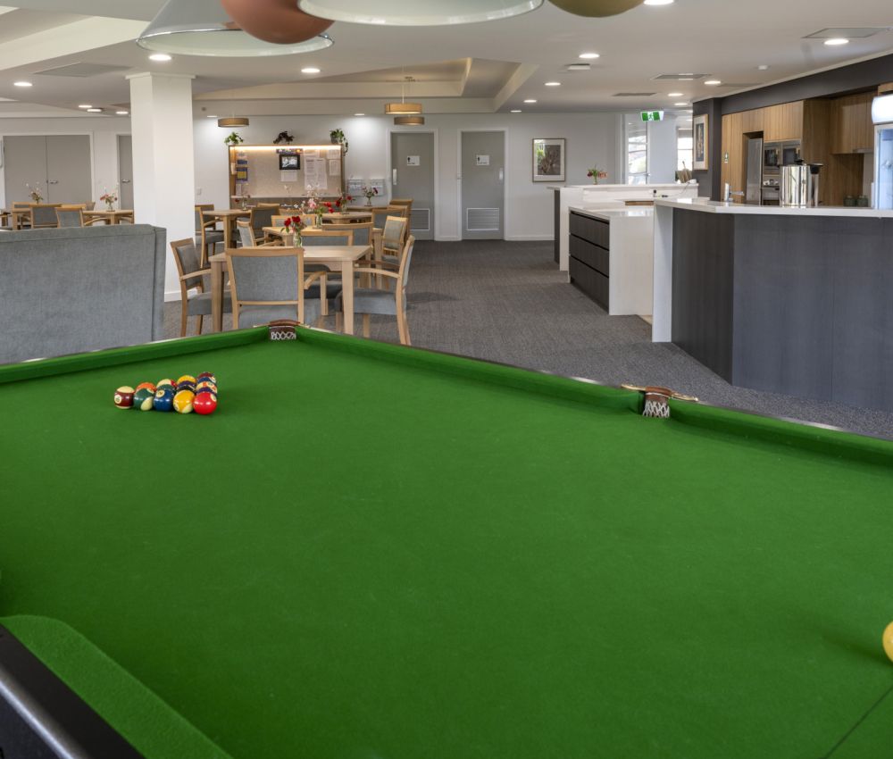 Eldercare Carisfield Retirement Village pool table.