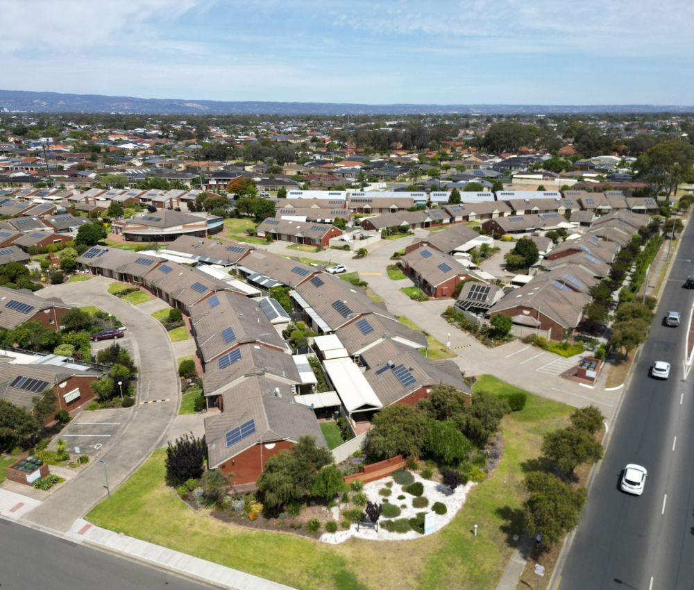 Eldercare Carisfield Retirement Village aerial view.